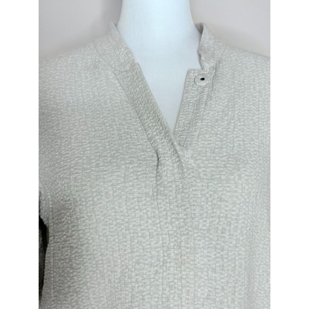 EILEEN FISHER Gray Button Stretch JACKET Organic Cotton Tencel Medium Loose Comf - Picture 3 of 9